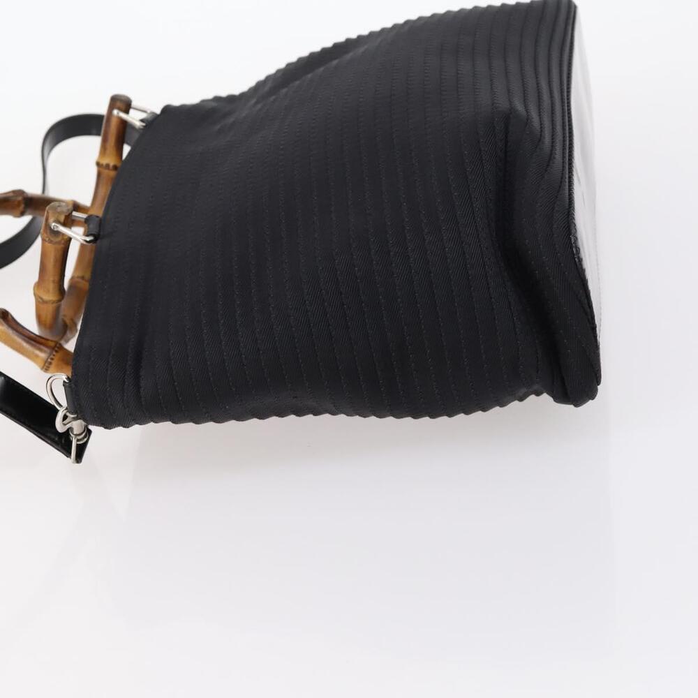 GUCCI Bamboo Hand Bag Nylon 2way Black Auth ep11085 - Picture 4 of 16